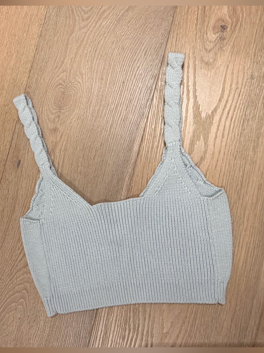 Jonathan Simkhai Elsa Knit Bralette Crop Top BABY BLUE - Picture 5 of 7